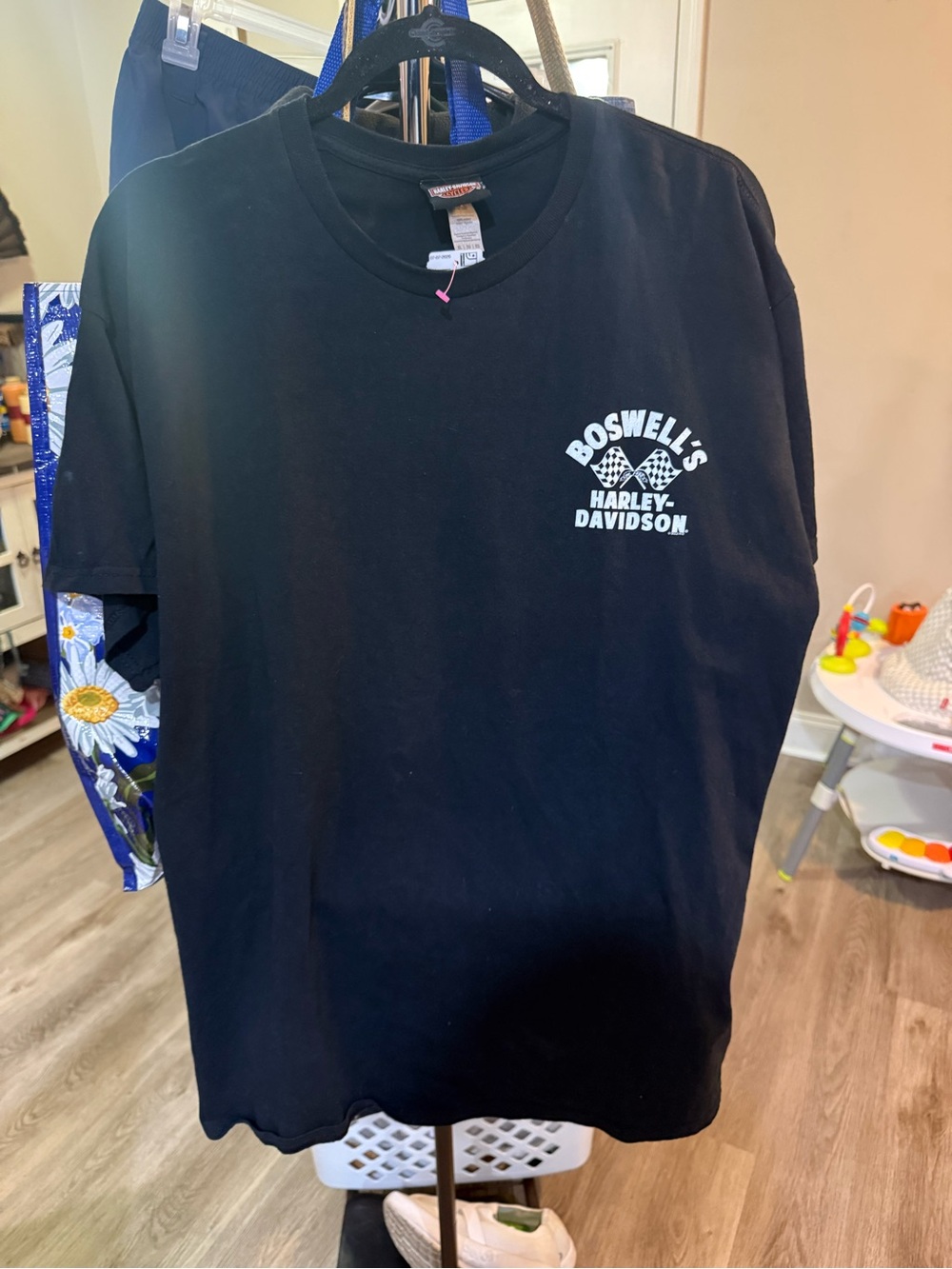 Harley-Davidson Black T‑Shirt with Orange and White Shield Logo - Picture 2 of 4